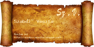 Szabó Veszta névjegykártya